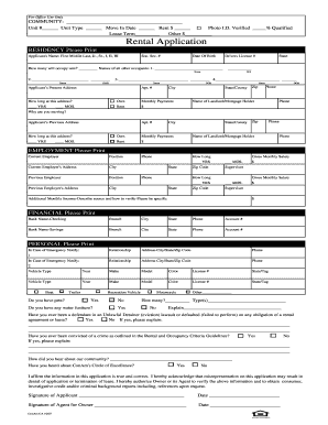Rental Application Form