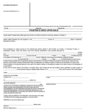 Trustee's Deed Upon Sale