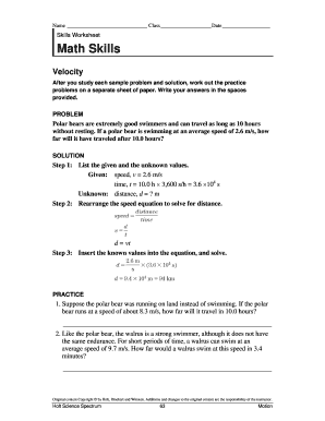 Math Skills Worksheet