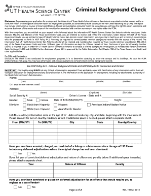 Criminal Background Check Form