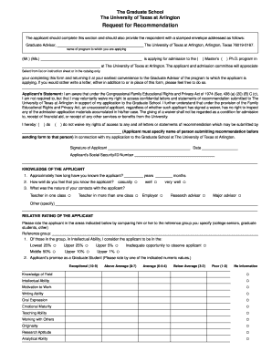Request for Recommendation