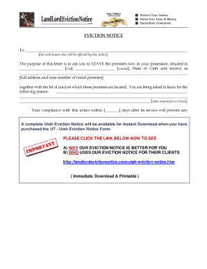 Utah Eviction Notice