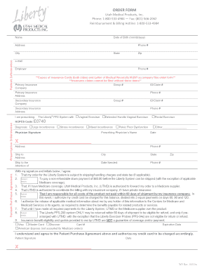 Liberty PFS System Order Form