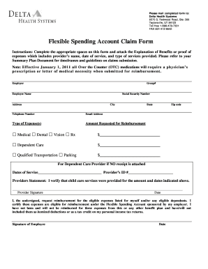 Flexible Spending Account Claim Form