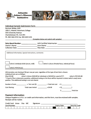 Individual Sample Submission Form