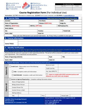 Course Registration Form