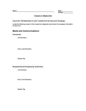 Careers in Media Arts Research Form