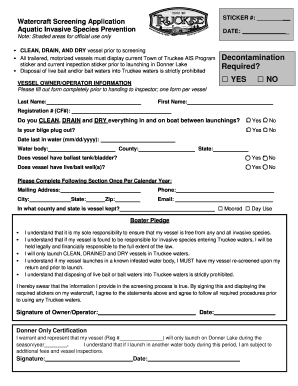 Watercraft Screening Application