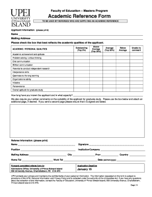 Academic Reference Form