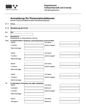 Anmeldung für Personalmutationen (GmbH)