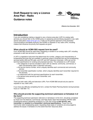 Eye test chart online - Draft guidance notes - bRequestb to vary a Licence bAreab Plan bb - ACMA - acma gov