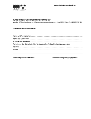 Amtliches Unterschriftsformular