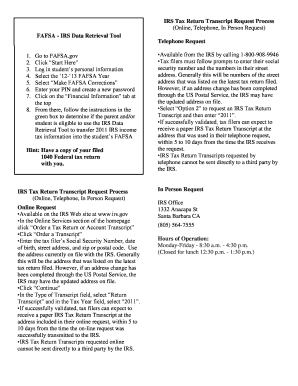 IRS Tax Return Transcript Request