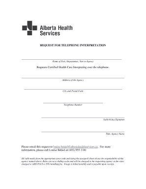 Request for Telephone Interpretation