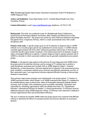 ADHD Assessment Plan Form