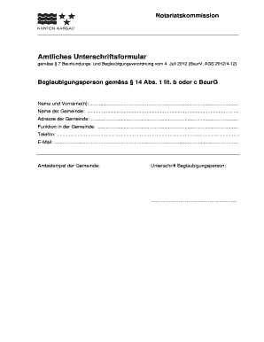Amtliches Unterschriftsformular