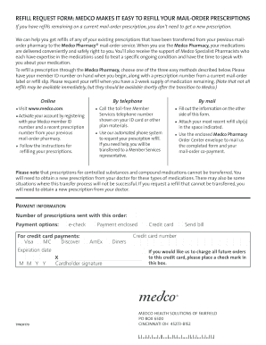 Medco Mail-Order Prescription Refill Request Form