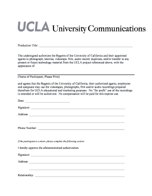 UCLA Media Consent Form