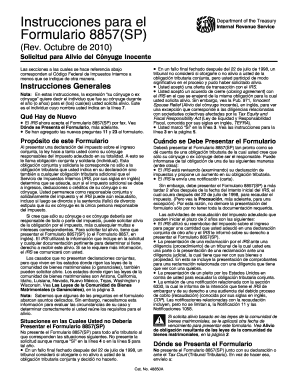 Instrucciones para el Formulario 8857(SP)