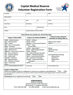 Capital Medical Reserve Volunteer Registration bFormb - Kanawha bb - kchdwv