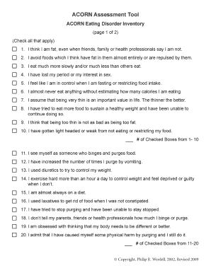 ACORN Eating Disorder Inventory