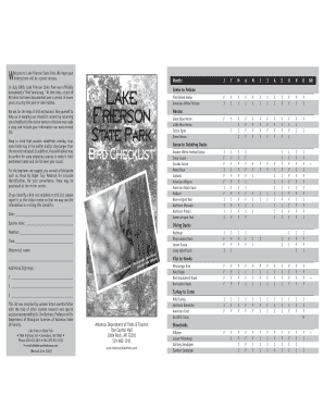 Lake Frierson State Park Bird Checklist