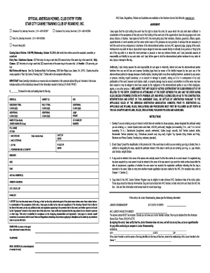 AKC Obedience and Rally Trial Entry Form