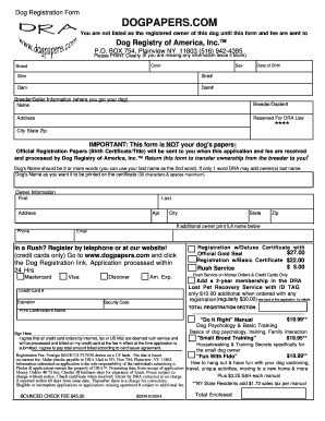 Dog Registration Form