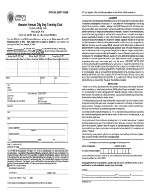 AKC Dog Obedience Rally Trial Entry Form