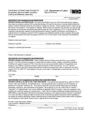 Certification of Health Care Provider for FMLA