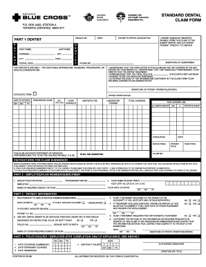 Canadian Life Standard Dental Claim Form