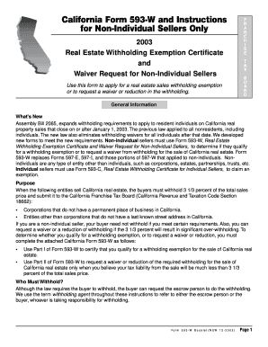 California Form 593-W