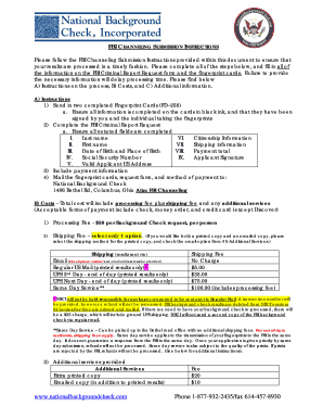 FBI Criminal Report Request Form