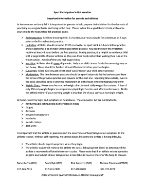 Athlete Heat Acclimatization Guidelines