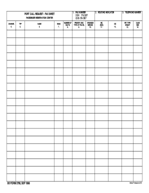 Port Call Request Fax Sheet