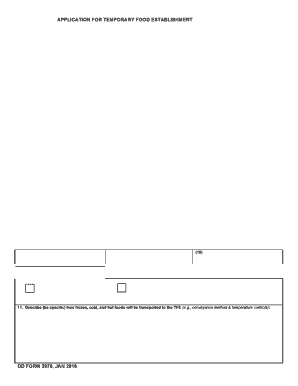 Application for Temporary Food Establishment