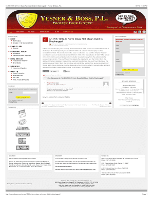 IRS 1099-C Form Debt Discharge Explanation