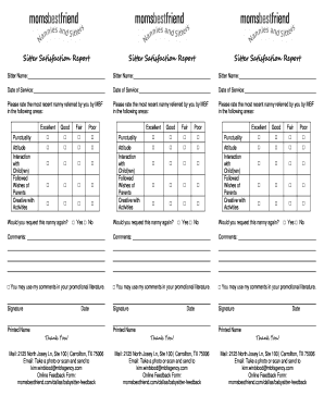 Sitter Satisfaction Report