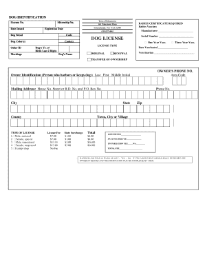 Princetown Dog License Application
