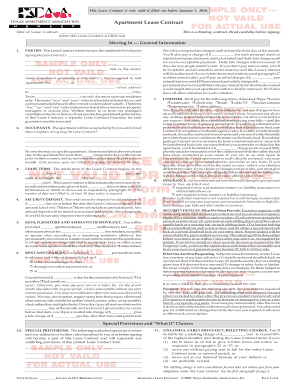 Texas Apartment Lease Contract