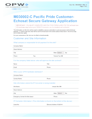 Pacific Pride Echosat Secure Gateway Application