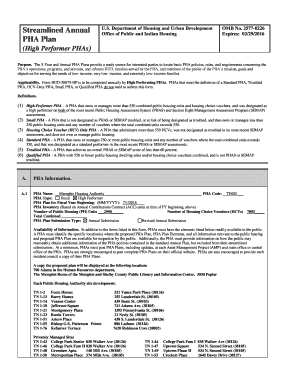 HUD 50075-HP High Performer PHA Plan