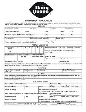 Employment Application Form