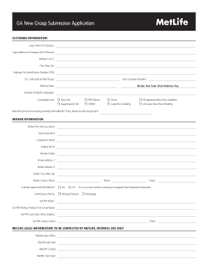 GA New Group Submission Application