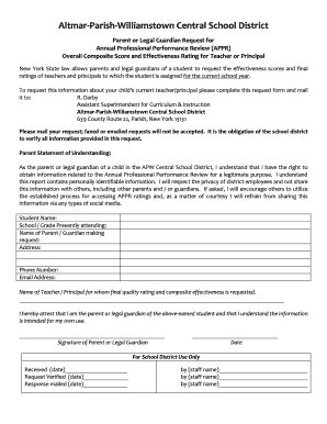 New York Teacher Principal Review Request Form