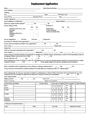 Employment Application Form