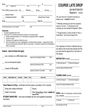 Course Late Drop Request Form
