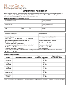 Employment Application Form