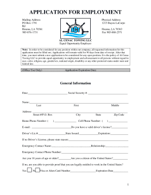 Employment Application Form