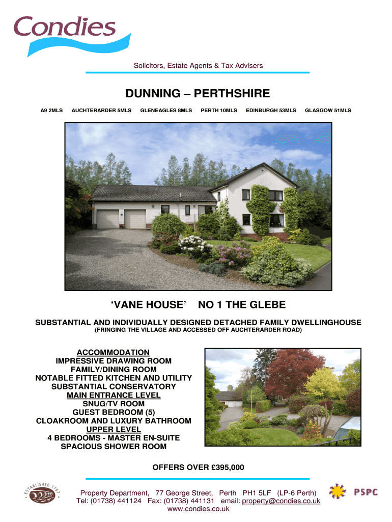 Fillable Online pspc co DUNNING Perthshire Solicitors Property Centre